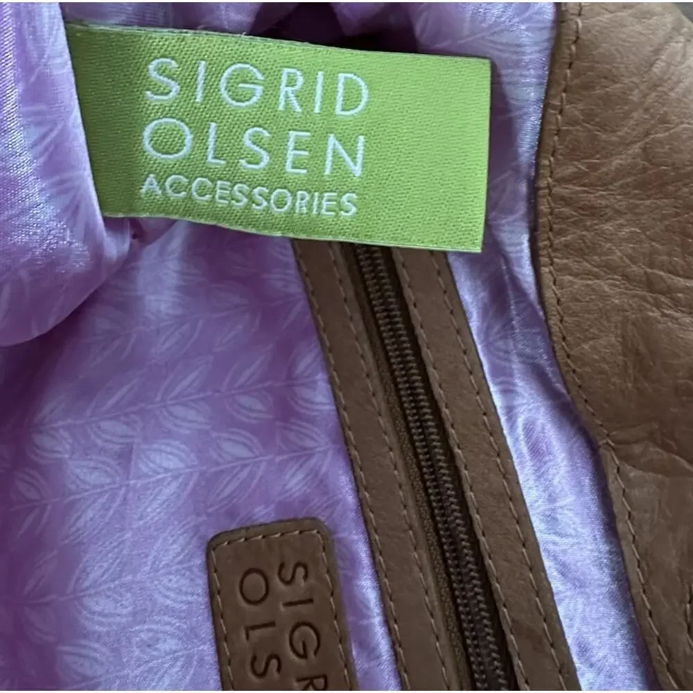 Sigrid Olsen Colorful Leather Hobo Bag Braided Handles Boho Hippie Festival